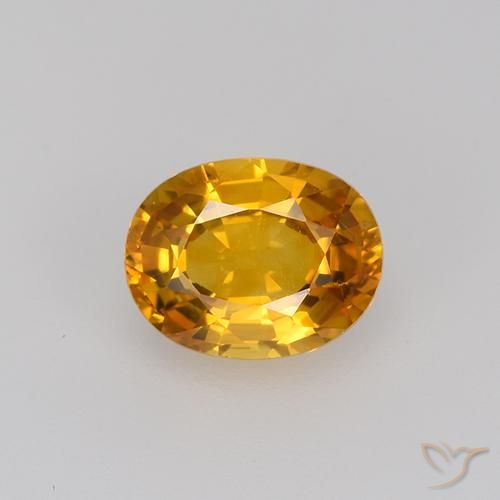 0.81ct Natural Dorado naranja intenso Zafiro, Ovalada, VVS