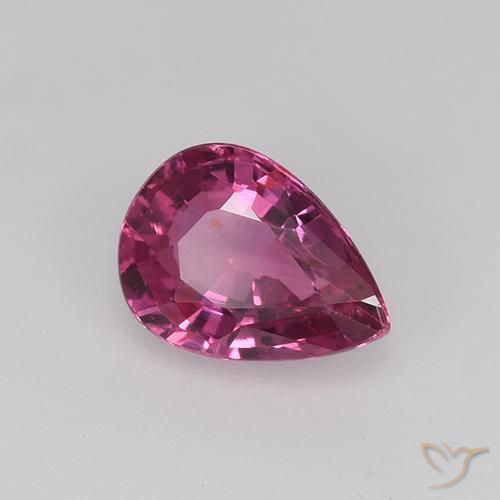 Zafiro Púrpura medio natural de 0.58 ct, En forma de pera, VVS-VS
