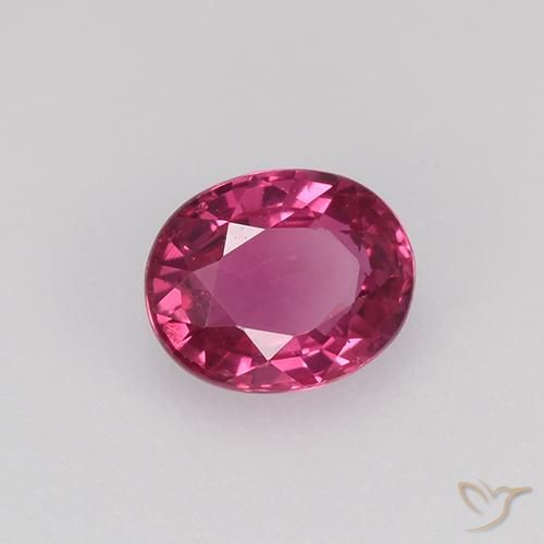 Zafiro Rojo claro natural de 0.45 ct, Ovalada, VVS-VS