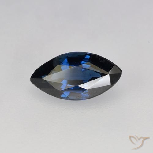 Zafiro Azul noche natural de 0.76 ct, Marquesa, VVS