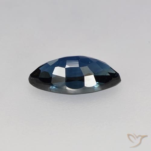 Zafiro Azul noche natural de 0.76 ct, Marquesa, VVS