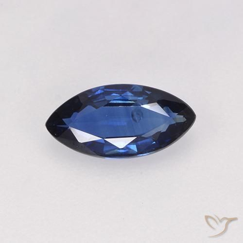 0.65ct Natural Azul oscuro Zafiro, Marquesa, VS