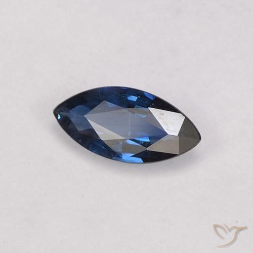 Zafiro Azul marino natural de 0.55 ct, Marquesa, VS