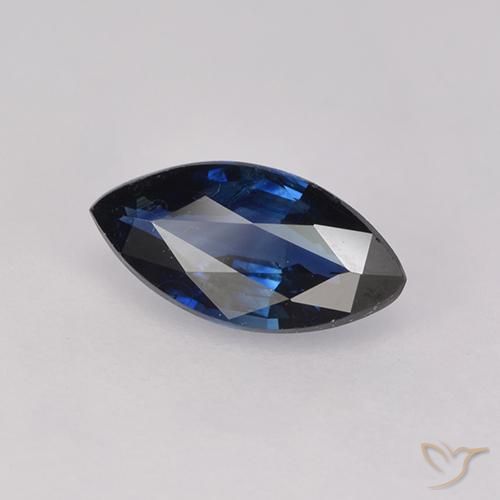 Zafiro Azul noche natural de 0.76 ct, Marquesa, VVS-VS