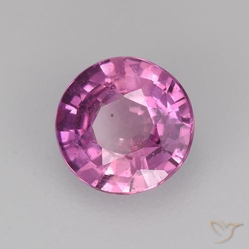 Zafiro Púrpura oscuro medio natural de 0.59 ct, Redondo, VS