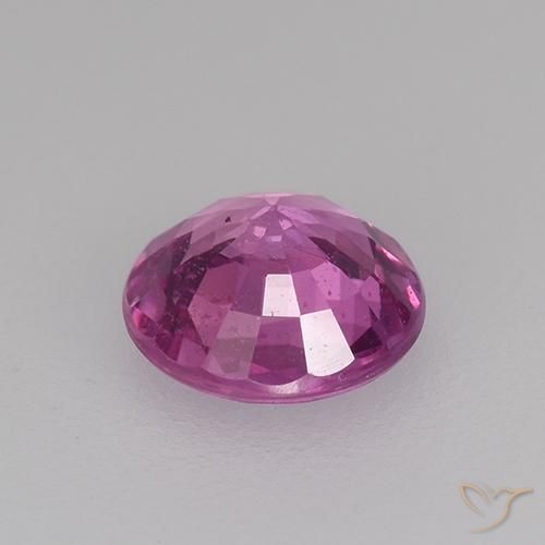 Zafiro Púrpura oscuro medio natural de 0.59 ct, Redondo, VS