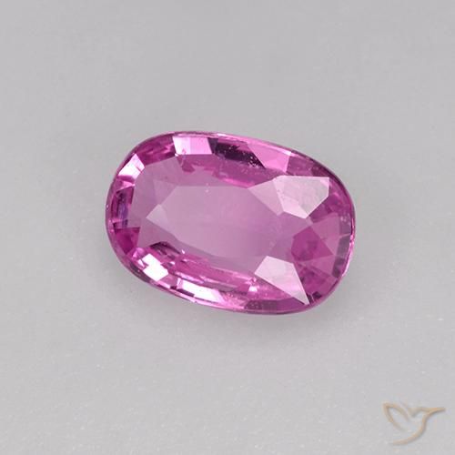 Zafiro Rosado medio natural de 0.71 ct, Ovalada, VVS-VS