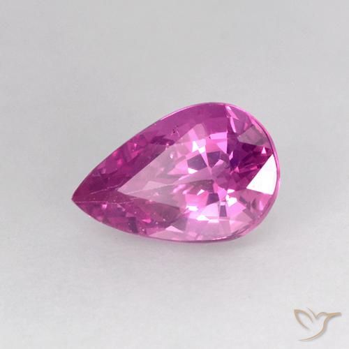 Zafiro Rosado intenso natural de 0.54 ct, En forma de pera, VVS-VS
