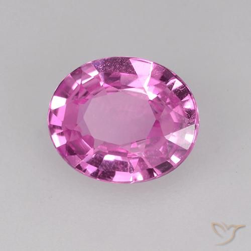 Zafiro Rosa oscuro natural de 0.70 ct, Ovalada, VVS-VS