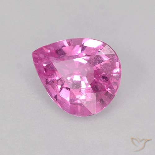 Zafiro Rosado intenso natural de 0.62 ct, En forma de pera, VS