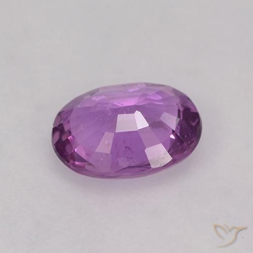 Zafiro Púrpura eléctrico natural de 0.83 ct, Ovalada, VS