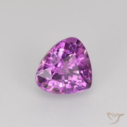 Zafiro Púrpura violeta natural de 0.89 ct, En forma de pera, VVS-VS