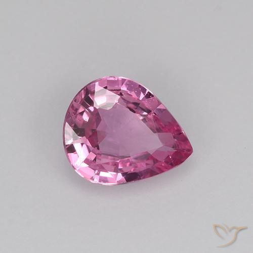 Zafiro Rosa oscuro natural de 0.63 ct, En forma de pera, VS