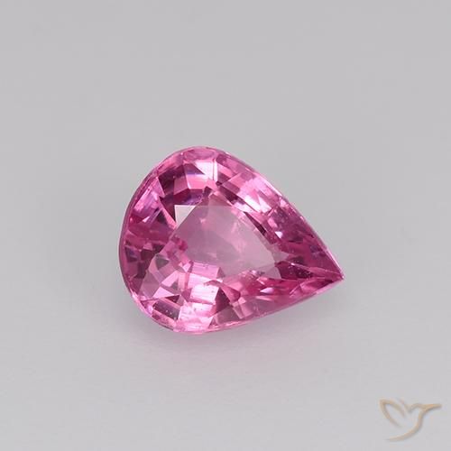 Zafiro Rosa oscuro natural de 0.71 ct, En forma de pera, VS