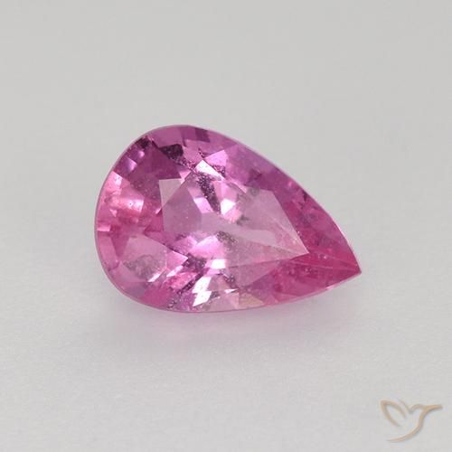 Zafiro Rosado medio natural de 0.57 ct, En forma de pera, VS
