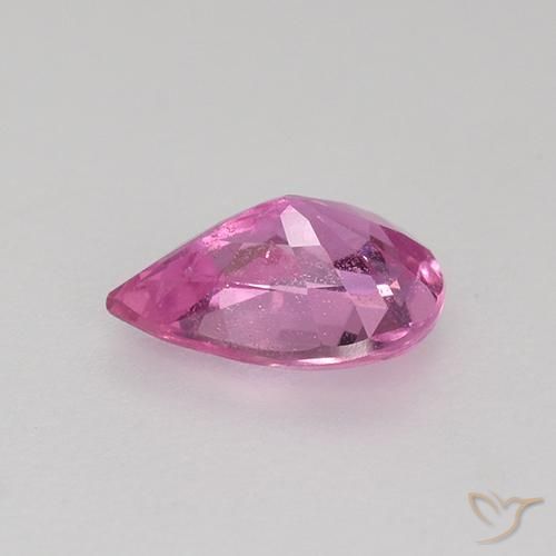 Zafiro Rosado medio natural de 0.57 ct, En forma de pera, VS