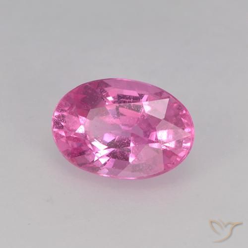 Zafiro Rosado intenso natural de 0.67 ct, Ovalada, VVS-VS