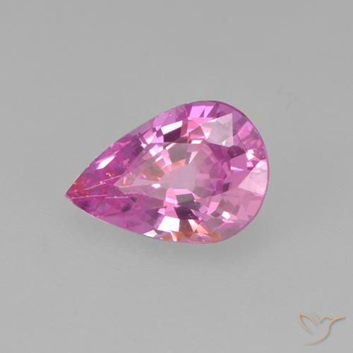 Zafiro Rosado intenso natural de 0.58 ct, En forma de pera, VVS-VS