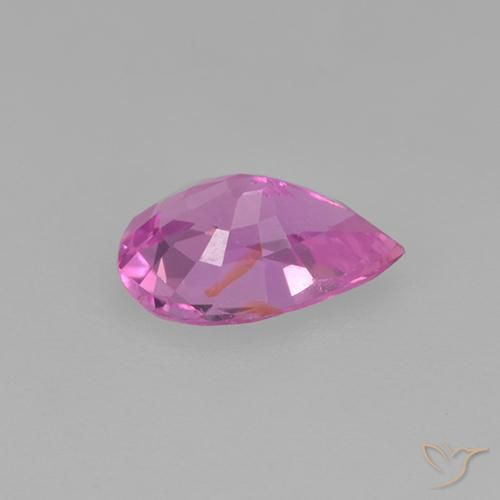 Zafiro Rosado intenso natural de 0.58 ct, En forma de pera, VVS-VS