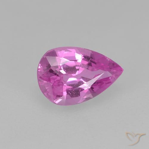 Zafiro Púrpura medio natural de 0.65 ct, En forma de pera, VVS-VS