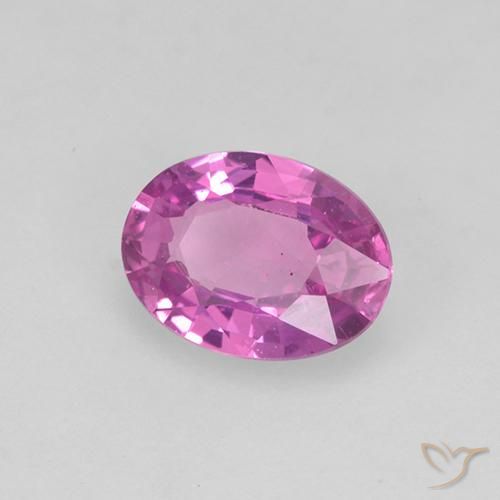Zafiro Púrpura intenso natural de 0.68 ct, Ovalada, VVS-VS