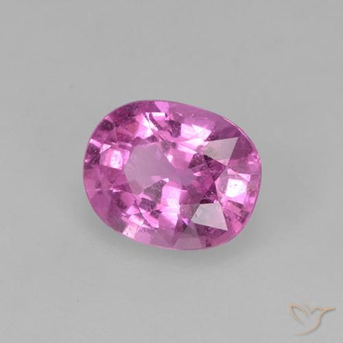 Zafiro Púrpura rosáceo intenso natural de 0.78 ct, Ovalada, VVS-VS