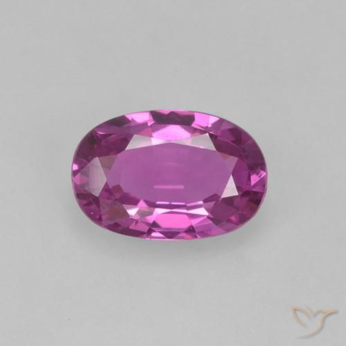 0.66ct Natural Púrpura rosáceo intenso Zafiro, Ovalada, VVS