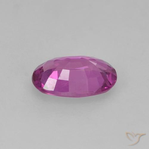 Zafiro Púrpura rosáceo intenso natural de 0.66 ct, Ovalada, VVS
