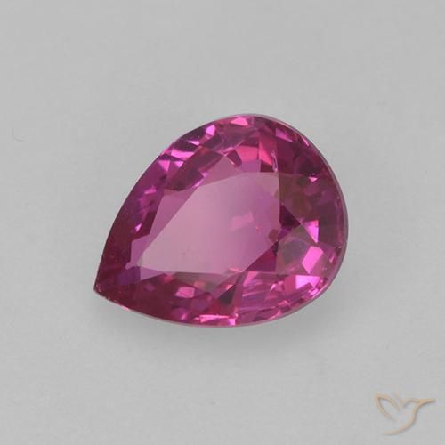 Zafiro Magenta natural de 0.66 ct, En forma de pera, VS