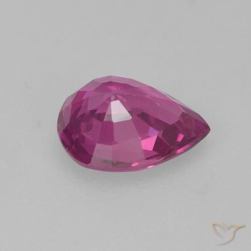 Zafiro Magenta natural de 0.66 ct, En forma de pera, VS