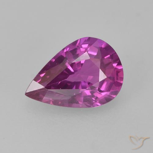 0.66ct Natural Púrpura rosáceo intenso Zafiro, En forma de pera, VS