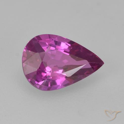 Zafiro Púrpura rosáceo intenso natural de 0.66 ct, En forma de pera, VS