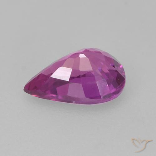 Zafiro Púrpura rosáceo intenso natural de 0.66 ct, En forma de pera, VS