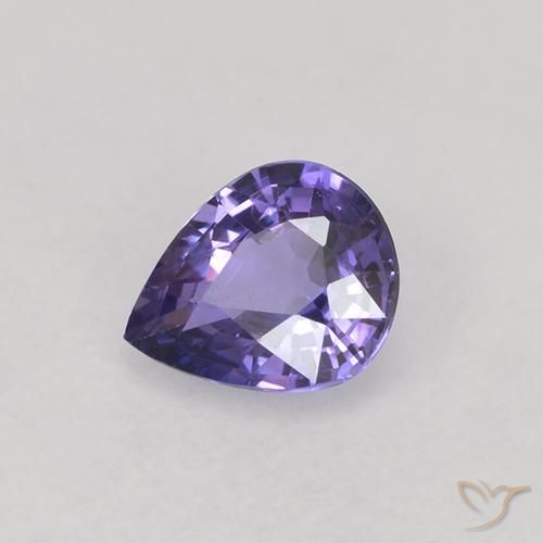 Zafiro Violeta medio natural de 0.52 ct, En forma de pera, VS-SI