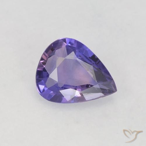 0.50ct Natural Violeta medio Zafiro, En forma de pera, VS