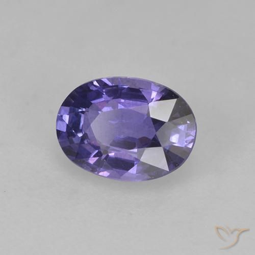 Zafiro Violeta oscuro natural de 0.76 ct, Ovalada, VS