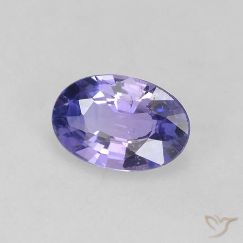 Zafiro Violeta claro medio natural de 0.62 ct, Ovalada, VS