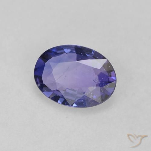 Zafiro Azul violeta natural de 0.57 ct, Ovalada, VS