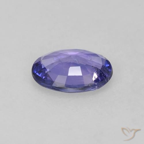 Zafiro Azul violeta natural de 0.57 ct, Ovalada, VS