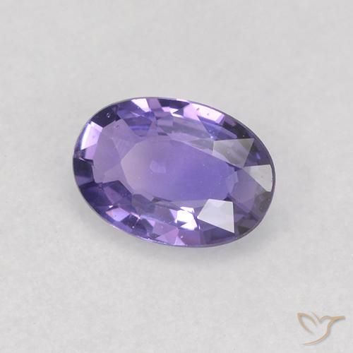 Zafiro Violeta oscuro natural de 0.50 ct, Ovalada, VVS-VS