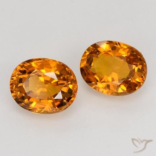 Gemas de Zafiro Naranja oscuro natural de 1.41 ct, Ovalada, VVS-VS