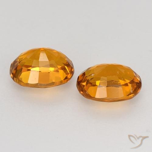 Gemas de Zafiro Naranja oscuro natural de 1.41 ct, Ovalada, VVS-VS