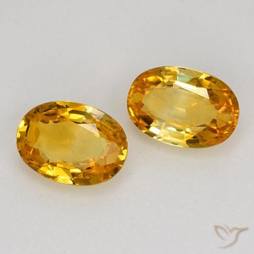 Gemas de Zafiro Naranja dorado intenso natural de 1.26 ct, Ovalada, VS