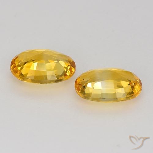 Gemas de Zafiro Naranja dorado intenso natural de 1.26 ct, Ovalada, VS
