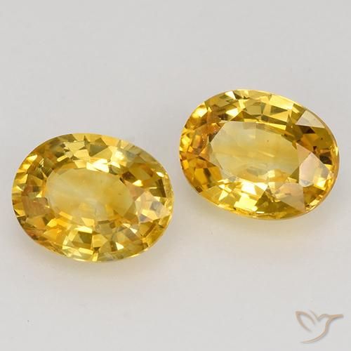 Gemas de Zafiro Dorado natural de 1.53 ct, Ovalada, VS