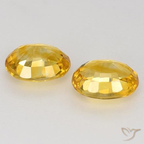 Gemas de Zafiro Dorado natural de 1.53 ct, Ovalada, VS