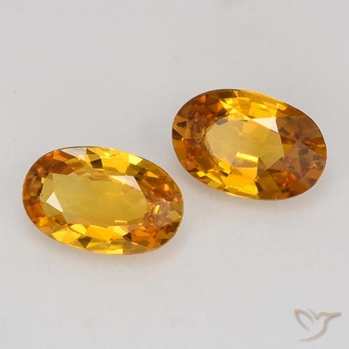Gemas de Zafiro Naranja dorado natural de 1.21 ct, Ovalada, VVS-VS