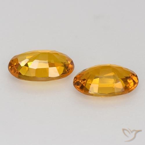 Gemas de Zafiro Naranja dorado natural de 1.21 ct, Ovalada, VVS-VS