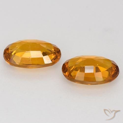 Gemas de Zafiro Naranja medio natural de 1.15 ct, Ovalada, VVS-VS