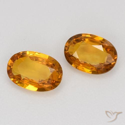 Gemas de Zafiro Naranja marrón natural de 1.17 ct, Ovalada, VVS-VS